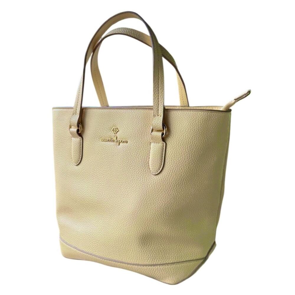 Nanette Lepore Butter Yellow Pebbled Leather Tote Shoulder Crossbody NWOT - Picture 5 of 12